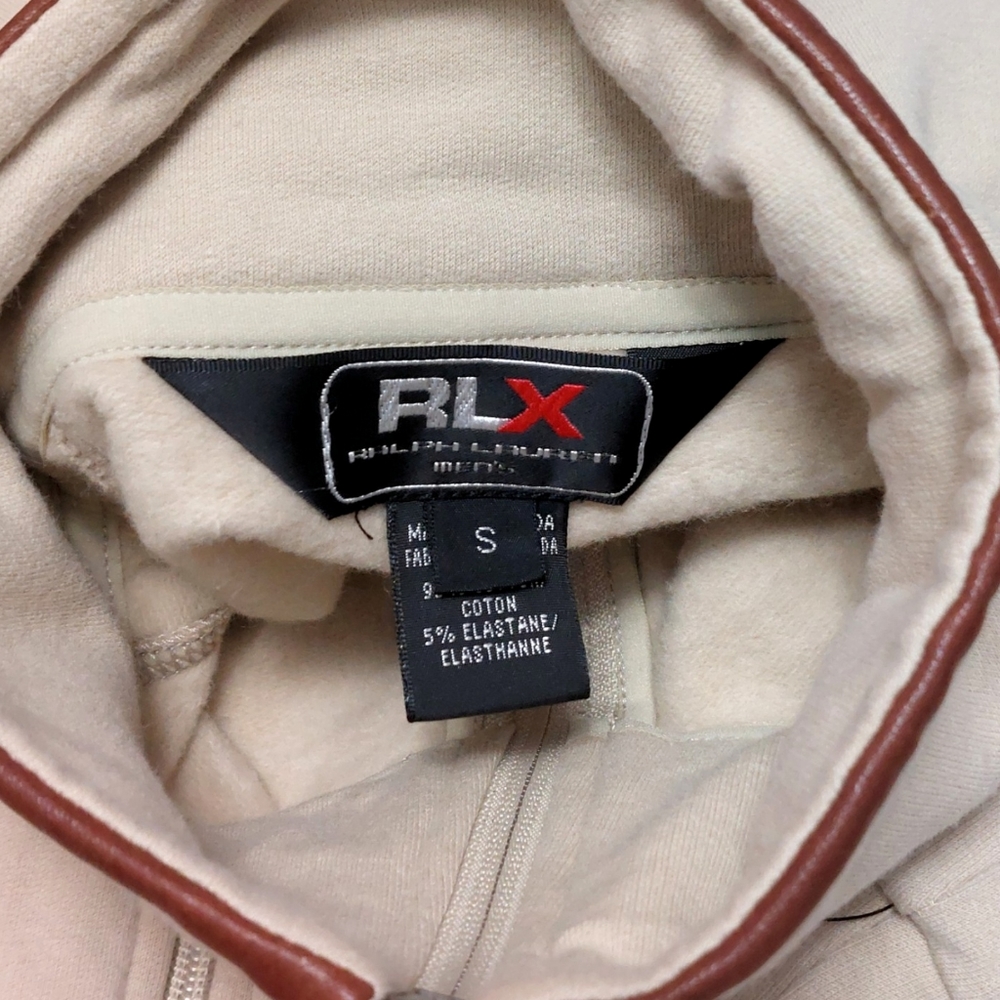 NWT RLX Ralph Lauren Womens/Mens Tan Leather Trim Zip Pockets Full Zip Jacket - Picture 2 of 6